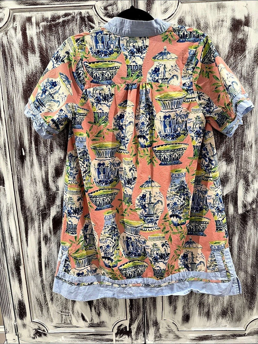 Umgee Printed Tunic in Pink & Blue Like New - Picture 2 of 7